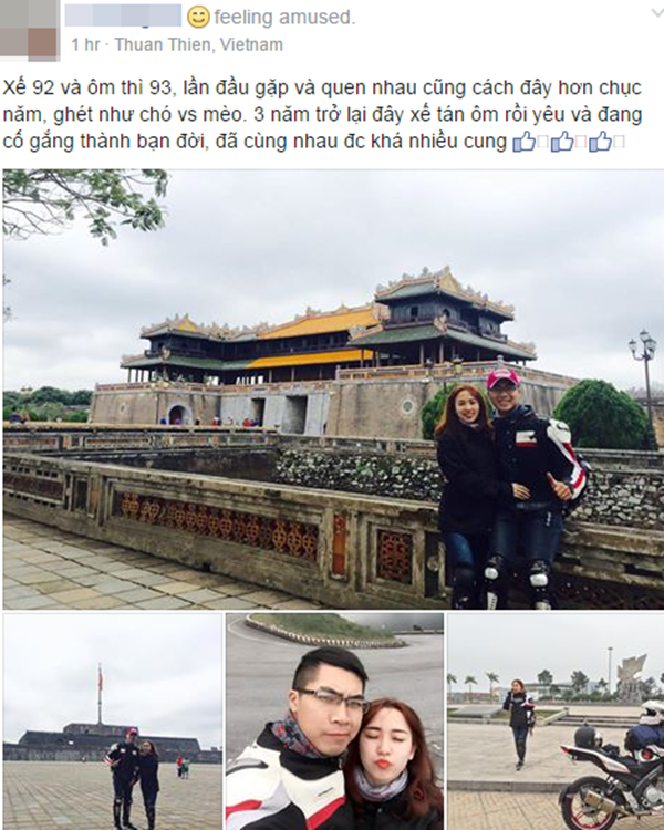 C&aacute;c cặp đ&ocirc;i xế v&agrave; &ocirc;m chia sẻ chuyện t&igrave;nh y&ecirc;u ngọt ng&agrave;o tr&ecirc;n c&aacute;c cung đường phượt - Ảnh 2.