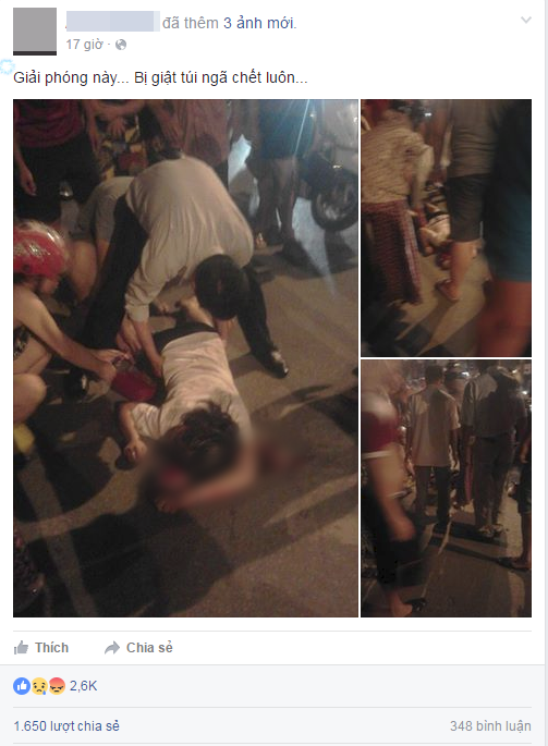 Hà Nội: Cô gái trẻ bị cướp giật túi xách, bất tỉnh trên đường Giải Phóng - Ảnh 1.