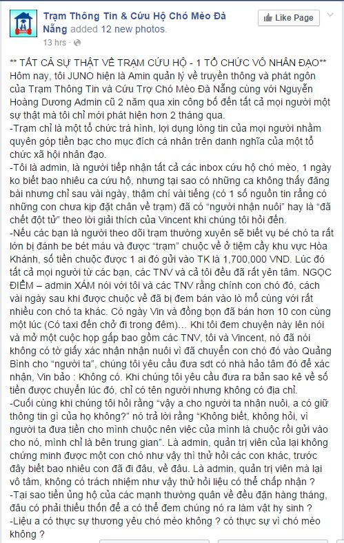 Trạm cứu hộ ch&oacute; m&egrave;o ở Đ&agrave; Nẵng bị tố c&aacute;o b&aacute;n th&uacute; cưng v&agrave;o l&ograve; mổ để lấy tiền - Ảnh 1.