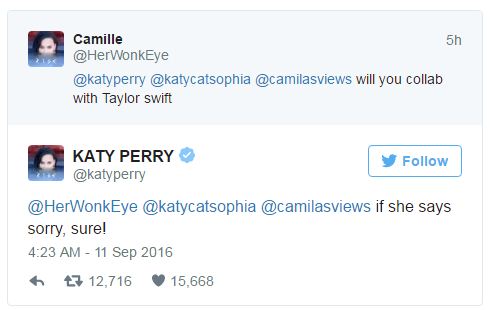 Katy Perry: Tôi sẽ hợp tác với Taylor Swift nếu cô ta xin lỗi! - Ảnh 1.
