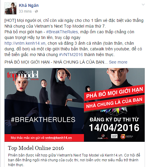 Loạt người mẫu, hot teen đ&igrave;nh đ&aacute;m k&ecirc;u gọi c&aacute;c bạn trẻ ph&aacute; bỏ giới hạn với Top Model Online 2016 - Ảnh 9.