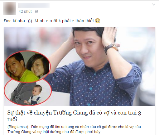 Không có chuyện Trường Giang đã có vợ và con trai 3 tuổi - Ảnh 2.