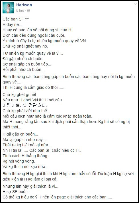 Hari Won giải th&iacute;ch r&otilde; c&acirc;u n&oacute;i Kh&ocirc;ng muốn về Việt Nam nữa - Ảnh 1.