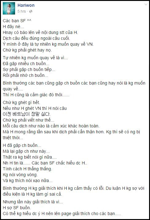 Hari Won giải thích rõ câu nói Không muốn về Việt Nam nữa - Ảnh 1.