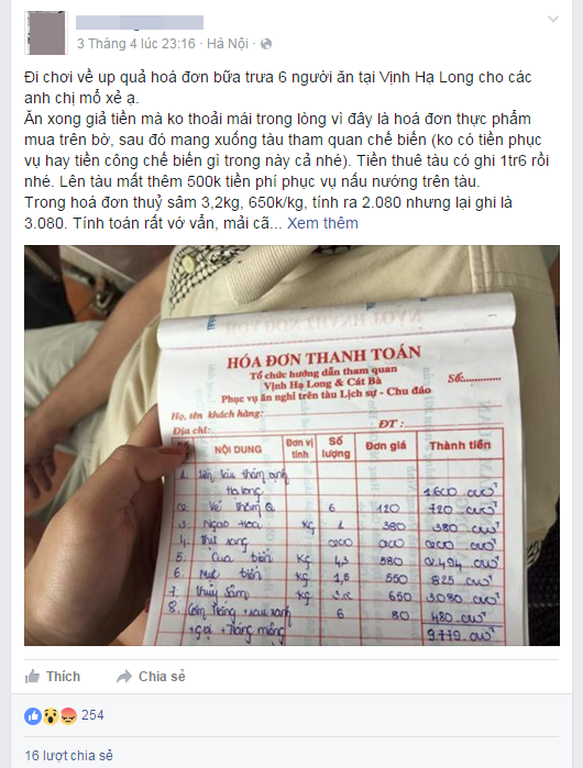 Ch&eacute;m đẹp bữa trưa 10 triệu đồng, t&agrave;u du lịch Hạ Long bị phạt - Ảnh 1.