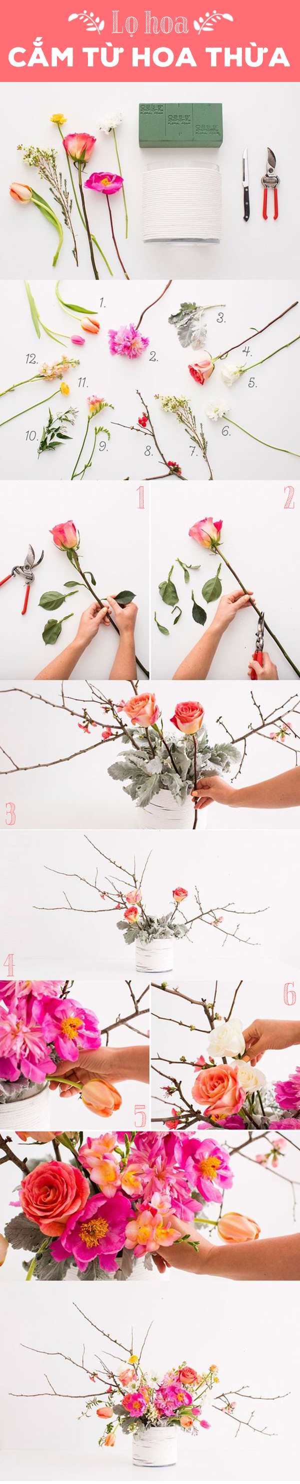 5 kiểu cắm nhặt nhạnh to&agrave;n hoa thừa hoa cụt m&agrave; vẫn xinh - Ảnh 1.