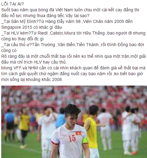 Thất bại của đội tuyển Việt Nam, lỗi tại ai? - Ảnh 3.