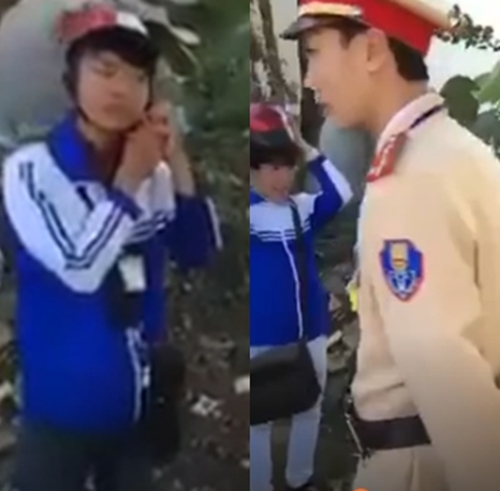 Clip: Hình phạt siêu đáng yêu của CSGT dành cho 3 học sinh quên đội mũ bảo hiểm - Ảnh 2.