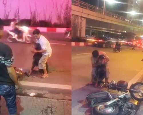 Clip: Người chủ ôm chú chó Doberman bị trọng thương gào thét giữa đường phố Hà Nội - Ảnh 3.