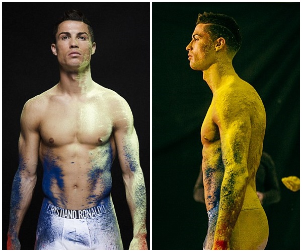 Ronaldo khoe body 6 múi dính đầy sơn để quảng cáo… đồ lót