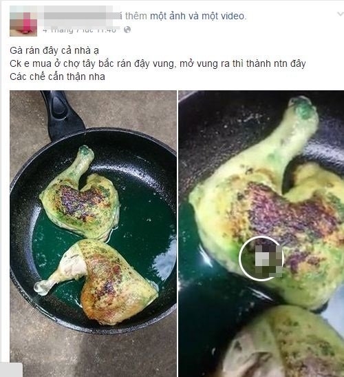 Kinh hãi đùi gà mua về chuyển màu xanh như nước sơn - Ảnh 1.
