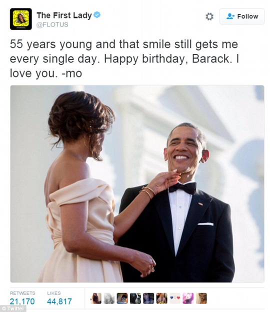 Đ&atilde; qua bao m&ugrave;a sinh nhật c&ugrave;ng nhau, t&igrave;nh y&ecirc;u b&agrave; Michelle Obama d&agrave;nh cho chồng vẫn khiến người ta th&aacute;n phục - Ảnh 1.
