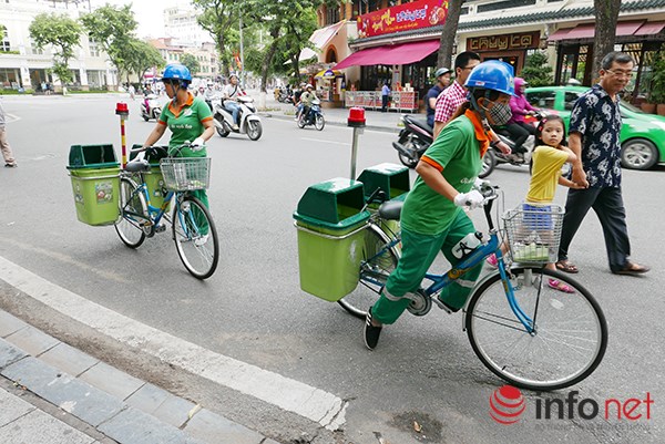 Hà Nội thí điểm mô hình xe đạp dọn rác - Ảnh 1.