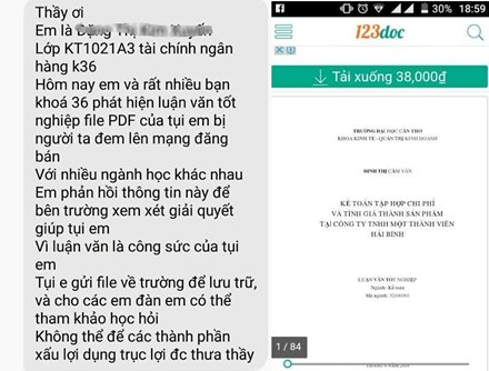 Sinh vi&ecirc;n bức x&uacute;c v&igrave; kh&oacute;a luận của m&igrave;nh bị rao b&aacute;n rẻ như cho tr&ecirc;n mạng - Ảnh 1.