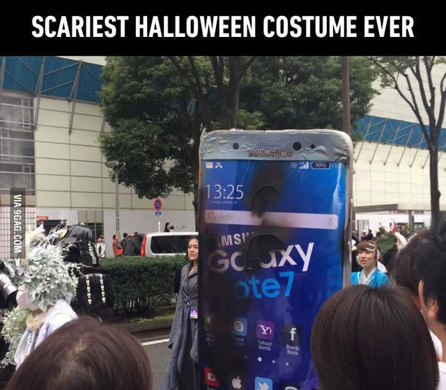 9 bộ đồ Halloween lấy cảm hứng từ thảm họa Galaxy Note7, chỉ nhìn thôi là sợ chết khiếp - Ảnh 5.