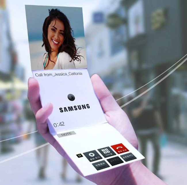 Samsung sắp ra điện thoại có màn hình uốn dẻo như giấy - Ảnh 1.