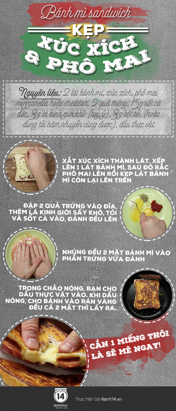 Tăng cân vù vù với sandwich kẹp phô mai ăn kiểu pizza béo ngậy - Ảnh 2.