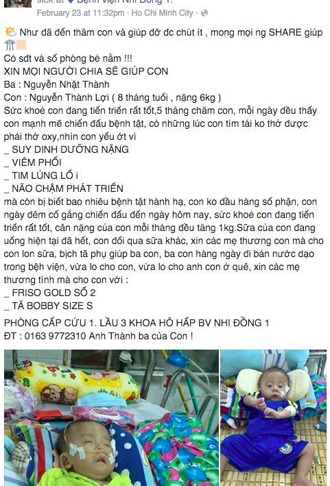 Đằng sau h&igrave;nh ảnh g&acirc;y sốc về em b&eacute; tim thủng lỗ trong BV Nhi đồng 1 - Ảnh 1.