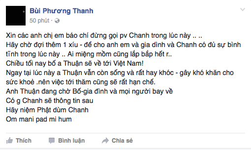 Phương Thanh: Ngay tại lúc này, anh Thuận còn sống và rất hay khóc - Ảnh 1.