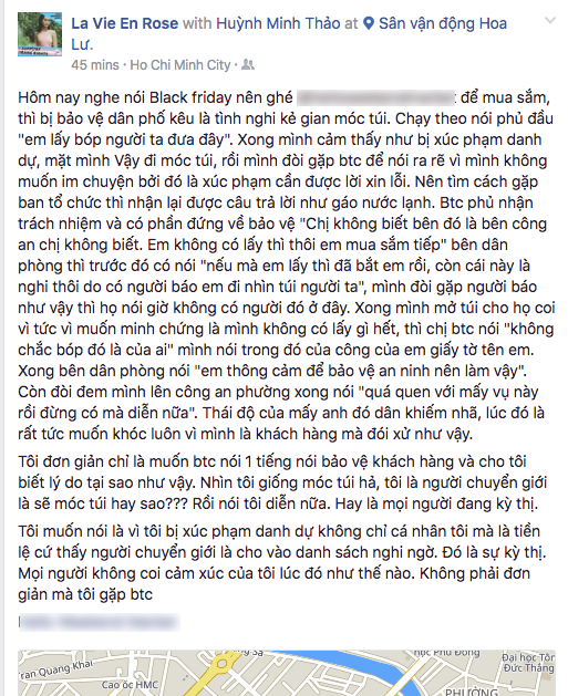 Cô gái bị nghi là kẻ móc túi trong hội chợ ngày Black Friday chỉ vì... là người chuyển giới? - Ảnh 1.