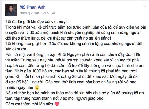 Bị chỉ trích dùng tiền từ thiện sai mục đích, MC Phan Anh đáp trả và tuyên bố mọi người có thể lấy lại tiền - Ảnh 5.
