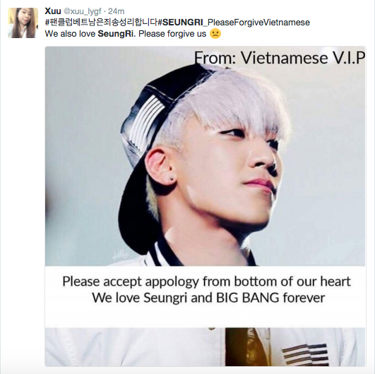 V.I.P Việt Nam đồng loạt chia sẻ hình ảnh, gửi lời xin lỗi đến Seung Ri vì hành động quá khích - Ảnh 7.