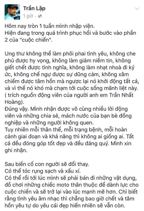 Rocker Trần Lập đã trải qua hành trình chiến đấu với ung thư đầy lạc quan và ý nghĩa! - Ảnh 9.