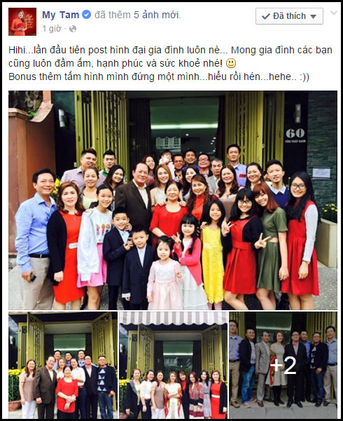 Hãy khám phá hình ảnh về đại gia đình hạnh phúc của nữ hoàng nhạc pop Việt Nam Mỹ Tâm, nơi tình thân gia đình được bao bọc trong tình yêu và sự quan tâm chân thành. Xem để được trải nghiệm một không khí ấm áp, đầy cảm xúc cùng Mỹ Tâm và gia đình.