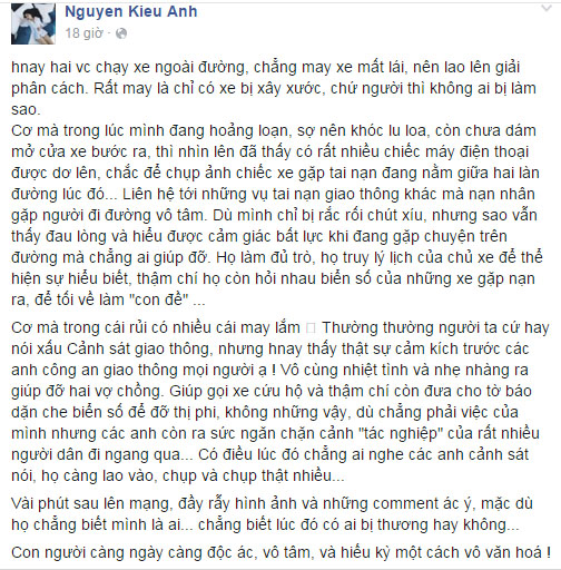Ca nương Kiều Anh đau lòng trước sự vô tâm của người đi đường khi cô gặp nạn - Ảnh 1.