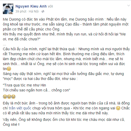 Con gái GS Văn Như Cương xuống tóc, cảm tạ vì bố qua cơn ốm nặng - Ảnh 11.