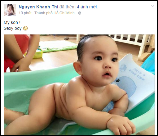 Ngắm hình ảnh đáng yêu khó cưỡng của con trai Khánh Thi khi tắm - Ảnh 1.