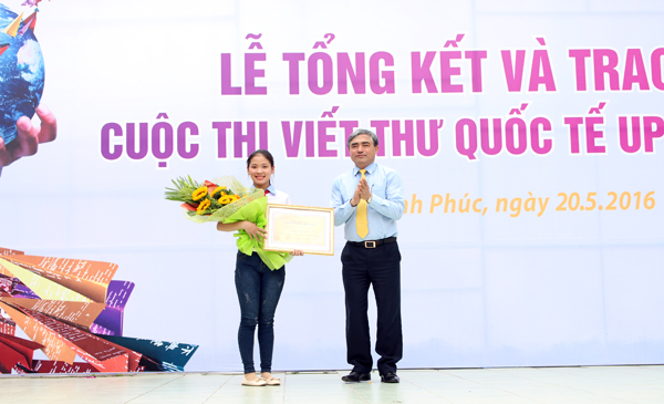 Lần thứ 2 sau 5 năm, Việt Nam đạt giải nhất cuộc thi viết thư UPU Quốc tế 2016 - Ảnh 1.