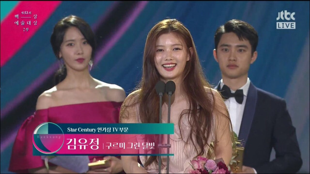 Đáng yêu nhất Baeksang: Yoona, Park Bo Gum và D.O. nhường ống kính cho Kim Yoo Jung thế này đây! - Ảnh 2.