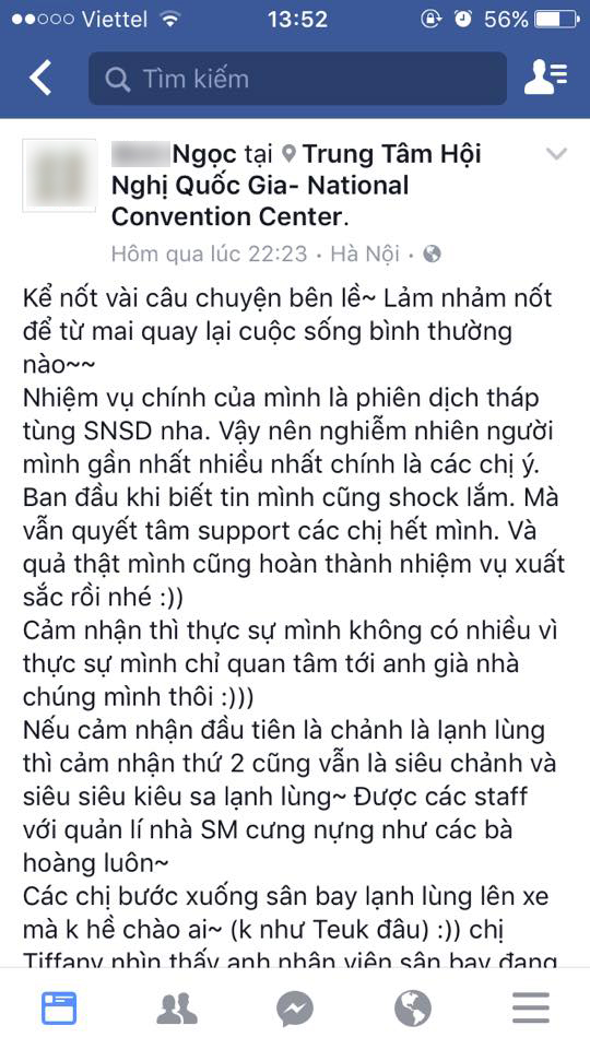 Viết status tố SNSD chảnh chọe tại Việt Nam, nữ phiên dịch viên bị ném đá dữ dội - Ảnh 2.