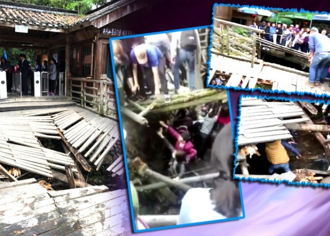 Trung Quốc: Sập cầu gỗ ở khu thắng cảnh, hơn 20 du khách Hong Kong gặp nạn - Ảnh 2.