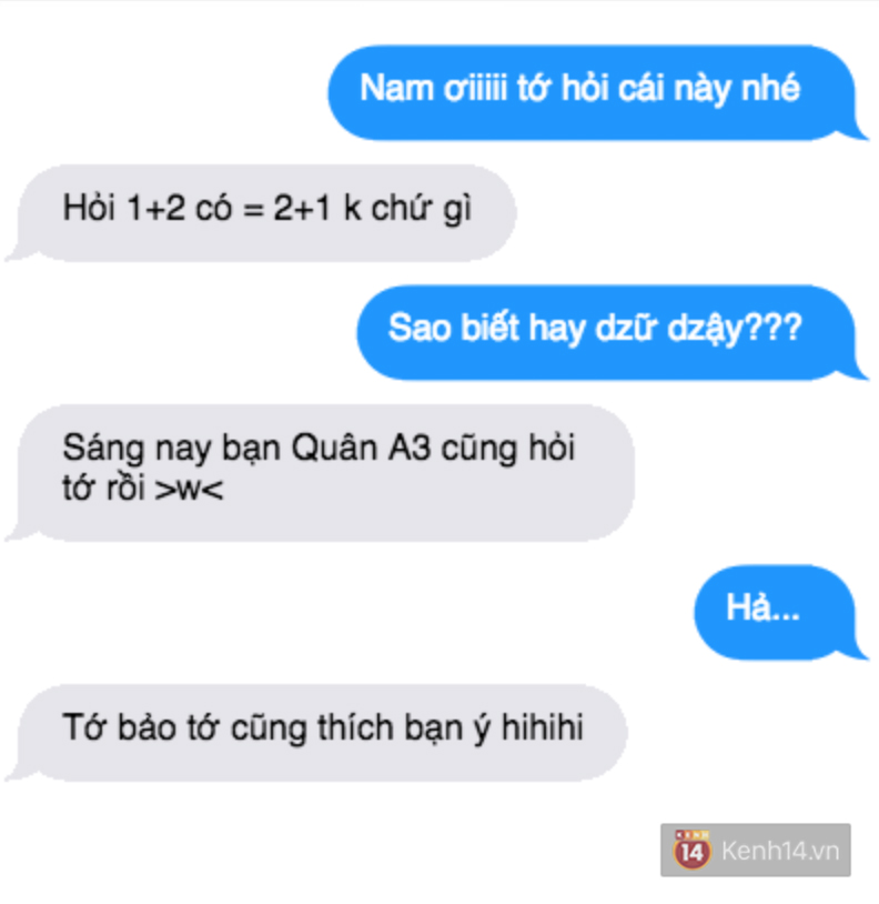 Tỏ t&igrave;nh với crush bằng c&aacute;ch hỏi 1+2 c&oacute; bằng 2+1 kh&ocirc;ng v&agrave; c&aacute;i kết... - Ảnh 13.