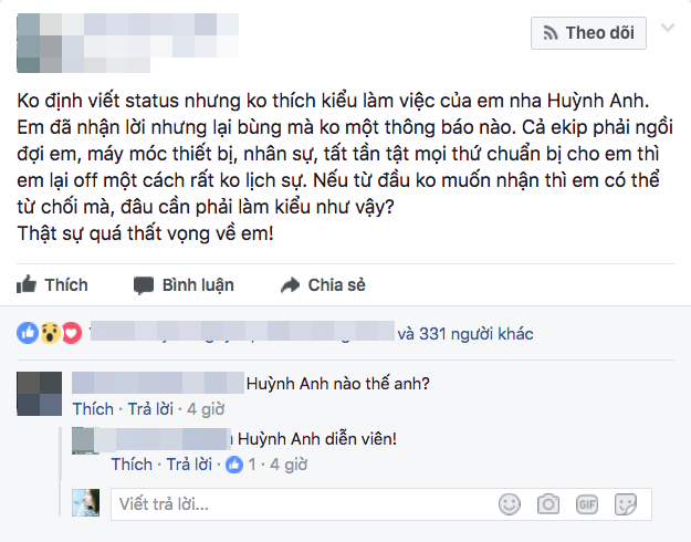 Hậu chia tay Hoàng Oanh, Huỳnh Anh bị tố bùng việc không thông báo, bắt cả ekip ngồi chờ - Ảnh 1.