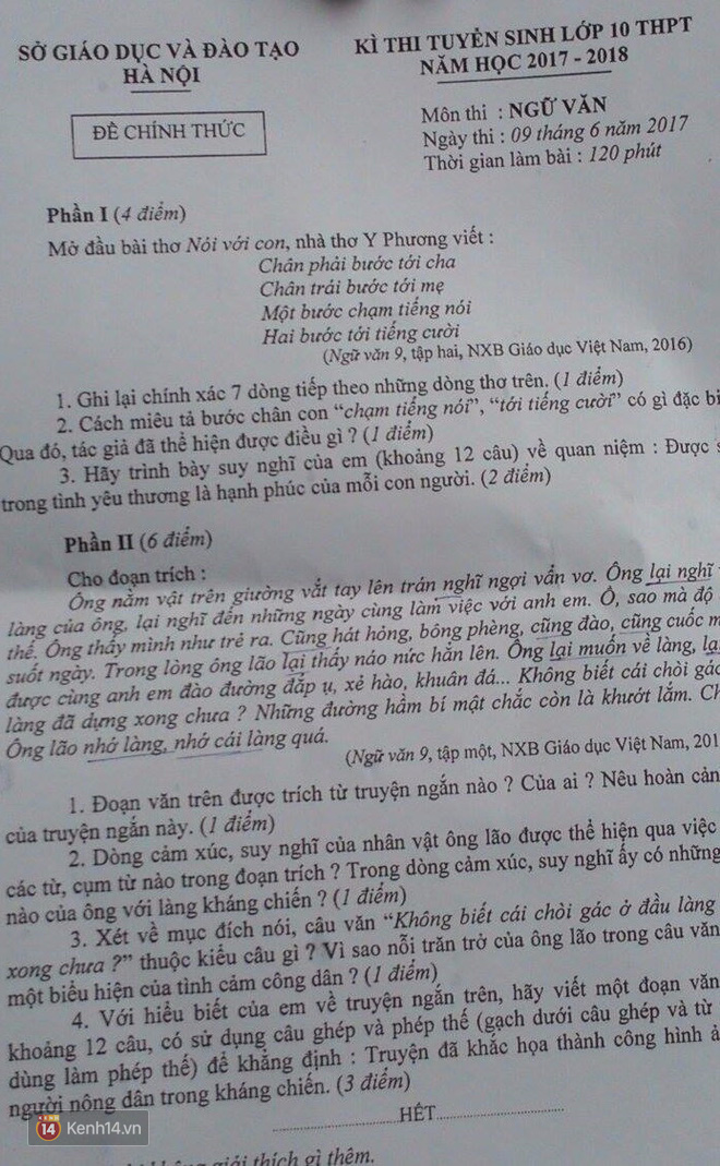 Kỳ thi tuyển sinh lớp 10 ở Hà Nội: Kết thúc buổi thi môn Văn! - Ảnh 1.