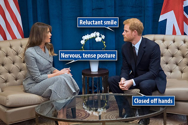 Chuyên gia ngôn ngữ cơ thể chỉ ra sự khác biệt trong cách nói chuyện của Hoàng tử Anh với bà Melania Trump và bà Michelle Obama - Ảnh 1.