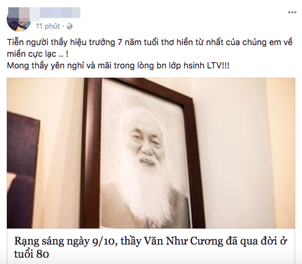 Các thế hệ học trò trường Lương Thế Vinh bày tỏ niềm thương tiếc trước sự ra đi của thầy Văn Như Cương - Ảnh 8.