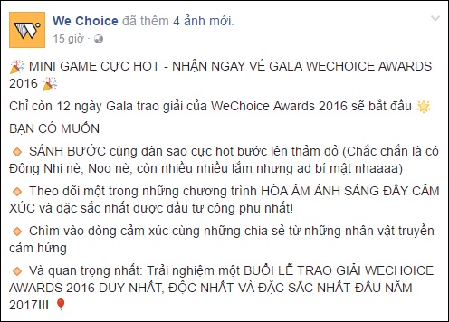 Thay ngay avatar Facebook để nhận vé tham gia Gala WeChoice Awards 2016! - Ảnh 14.