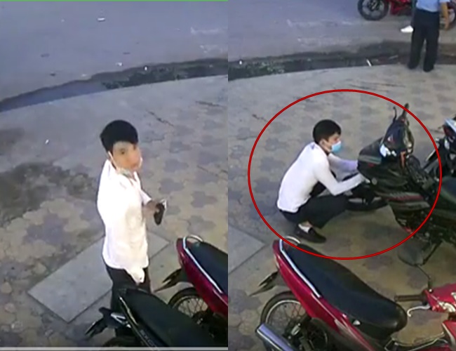 Clip: Nam thanh niên dàn cảnh trộm xe táo tợn ngay trước mặt bảo vệ cửa hàng tiện lợi ở Sài Gòn - Ảnh 2.
