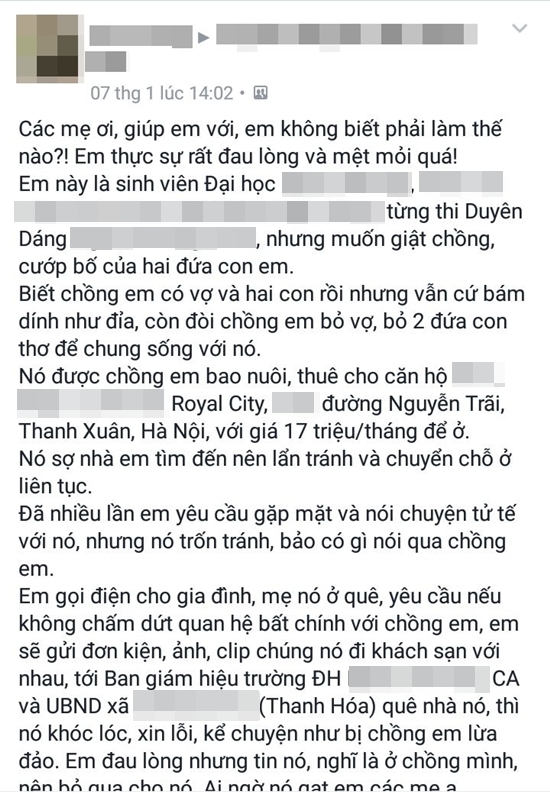 Nữ sinh ĐH nổi tiếng ở Hà Nội bị tố giật chồng, lén lút ngoại tình dù người vợ 3 lần cảnh cáo - Ảnh 1.