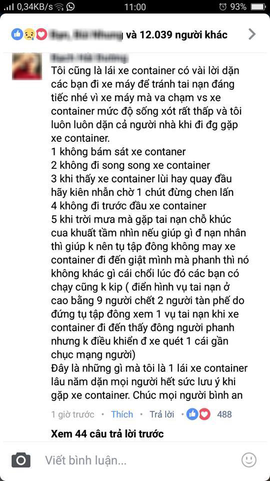 Dòng chia sẻ có tâm của bác tài nhiều năm kinh nghiệm lái container - Ảnh 1.