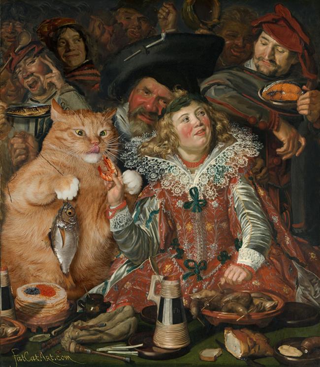 Chùm ảnh chế mèo béo hóa thân thành nàng thơ trong các bức họa nổi tiếng - Ảnh 23.