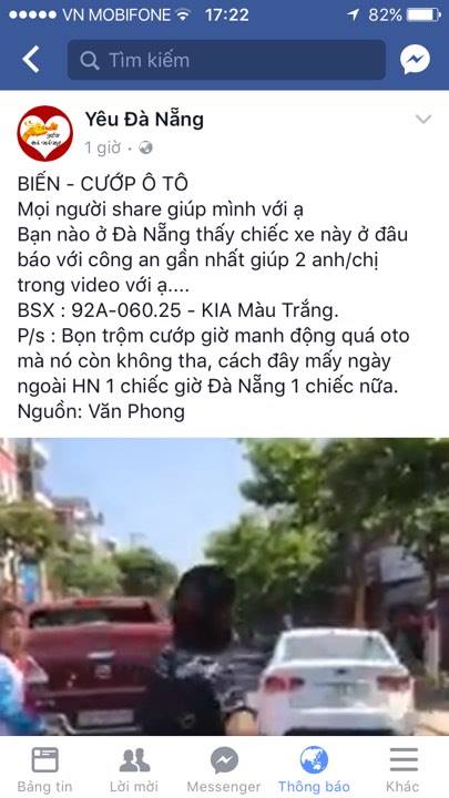 Công an xác minh clip “cướp ô tô” gây xôn xao ở Đà Nẵng: Chỉ là tin đồn thất thiệt, sẽ xem xét xử lý - Ảnh 2.
