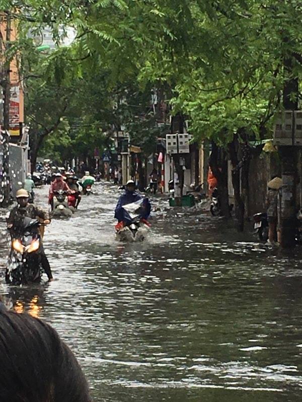 Hà Nội: Mưa lớn kèm gió to, cây đổ đè lên nhiều ô tô và xe máy - Ảnh 4.
