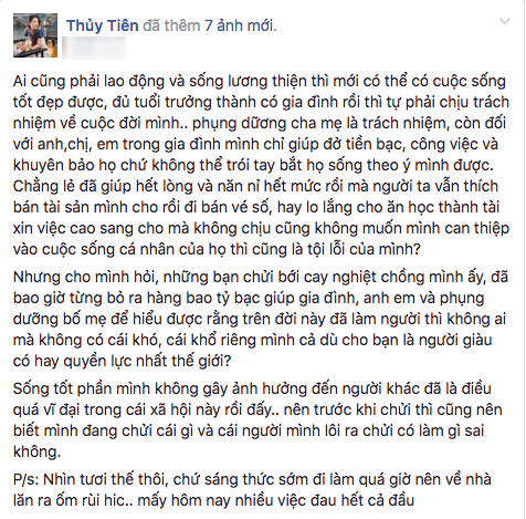 Thủy Tiên bức xúc khi Công Vinh bị chửi bới chuyện để chị ruột bán vé số, em gái đi hát ở quán bar - Ảnh 1.