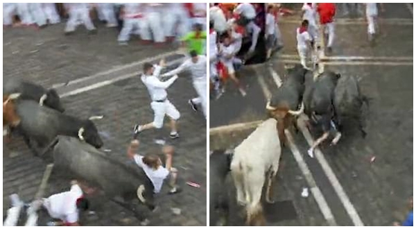 Tây Ban Nha: Hàng loạt du khách bị húc trọng thương trong lễ hội bò tót - Ảnh 3.