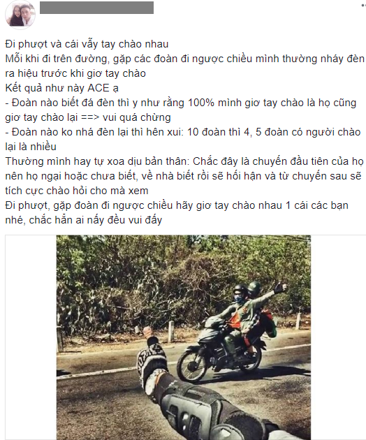 Tranh cãi về luật bất thành văn của dân phượt: Dù không quen cũng phải vẫy tay chào nhau khi đi đường? - Ảnh 2.